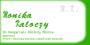 monika kaloczy business card